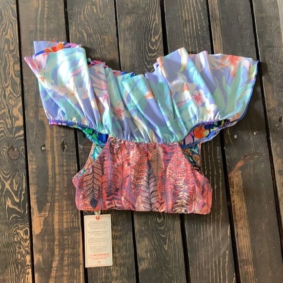 MAAJI OFF THE SHOULDER Floral RUFFLE BIKINI TOP - Picture 7 of 14